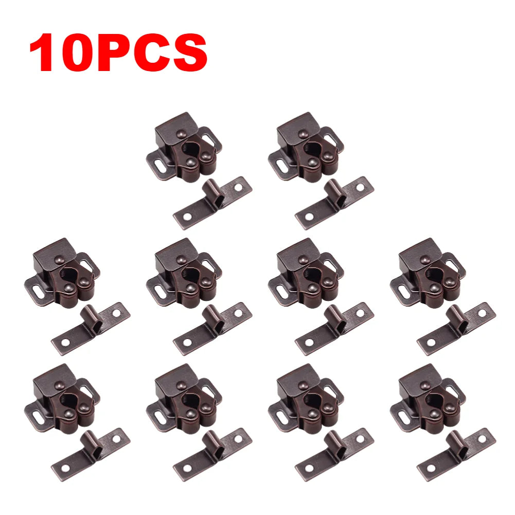 1-30PCS Magnetic Cabinet Door Clips Wardrobe Door Buckle Anti-Corrosion Dual Wheel Spring Fixed Lock Buckle Home Hardware Tools