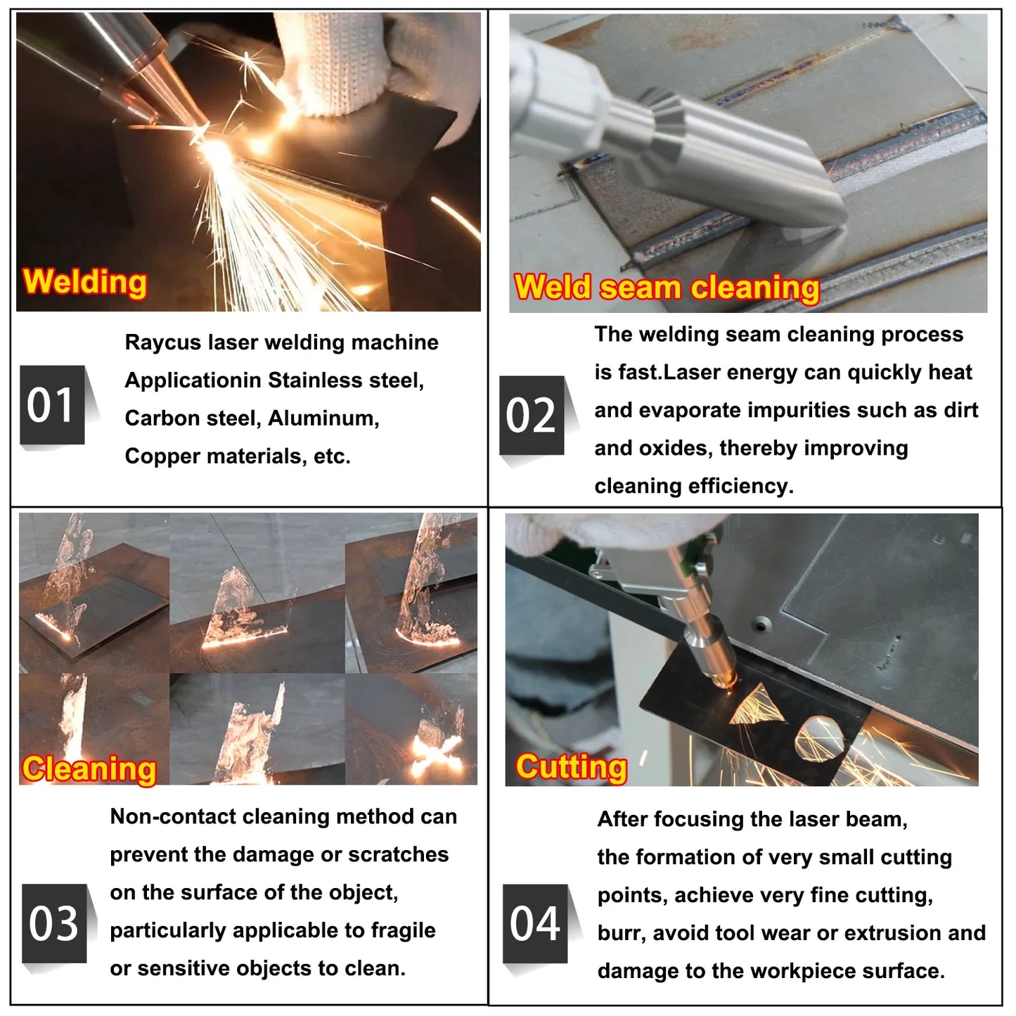 Raycus 3000W 4 in1 Fiber Laser Welding/Cleaning Welder Machine& 2 Channel Feeder machine