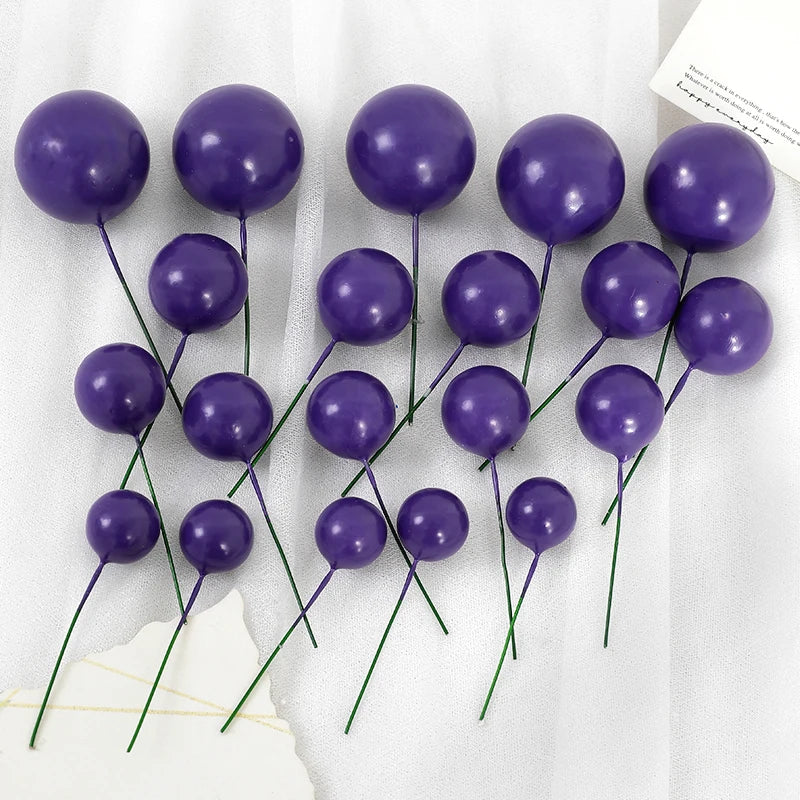 20Pcs/Pack 4cm Ball Cake Topper Decorations Mini Balloons Cake Topper Sticks Gold Balls Cake Picks Cake Topper Balls Cake Decor
