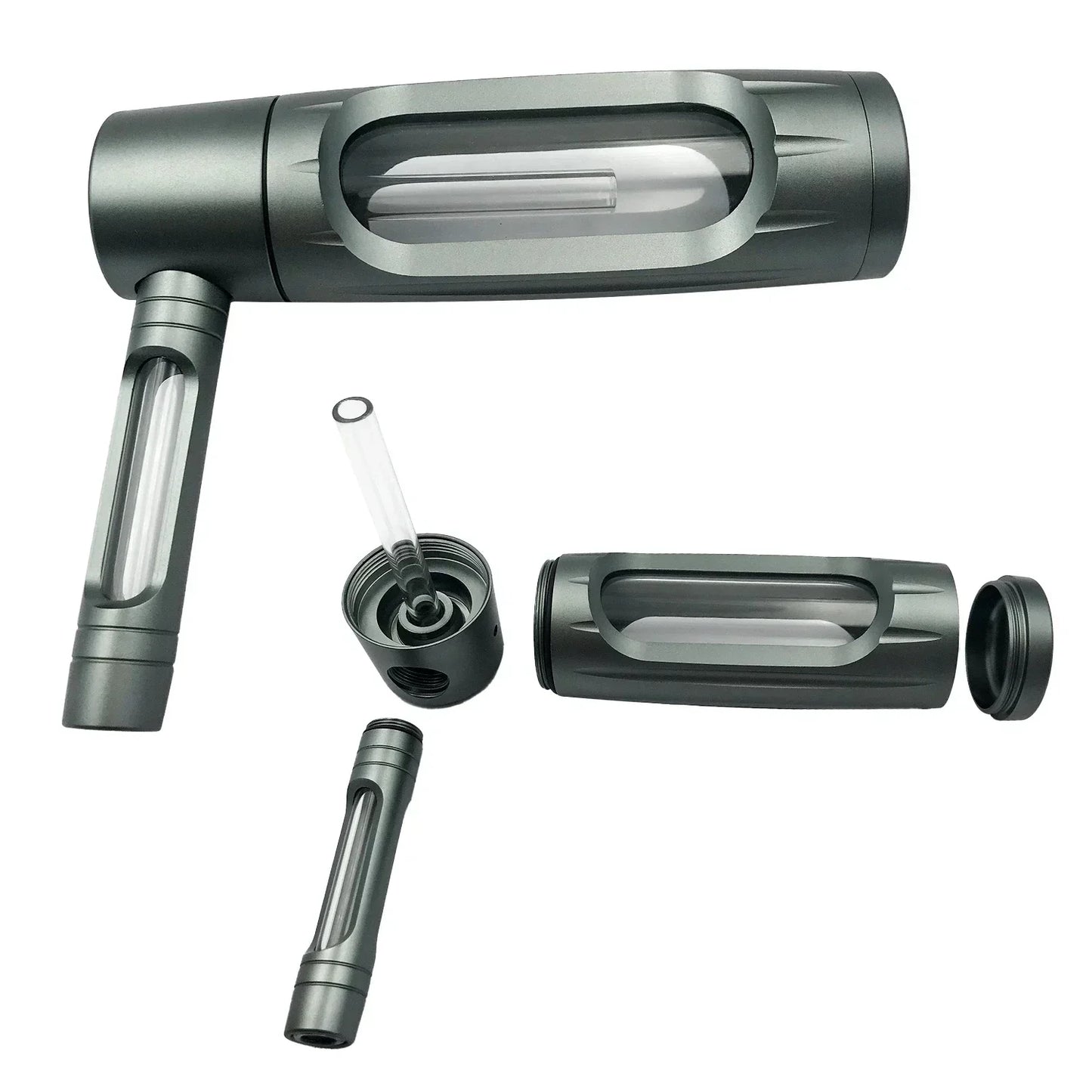 Portable Mini Dry Burning Tobacco Pipe Aluminum Alloy&Glass Hookah Smoking Accessories Gifts