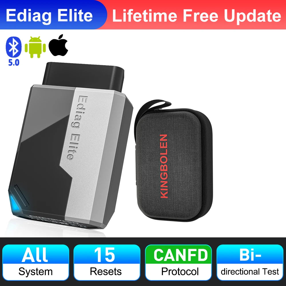 2025 New KINGBOLEN Ediag Elite Lifetime free Car Diagnostic Tools All system 15 Resets Bi-directional Test Auto Scanner OBD2