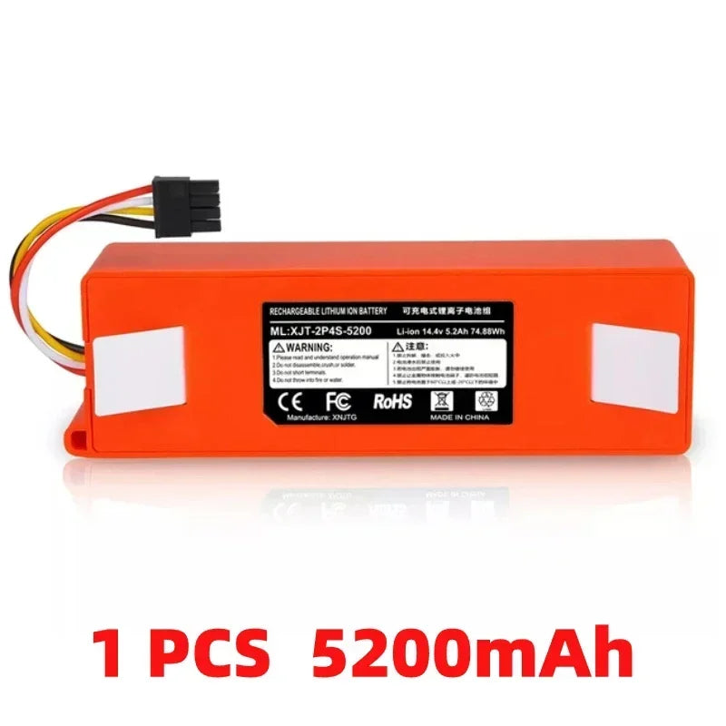 BRR-2P4S 14.4V 5200mAH 12800mAh Robotic Vacuum Cleaner Replacement Battery for Xiaomi Roborock S55 S60 S65 S50 S51 S5 MAX S6
