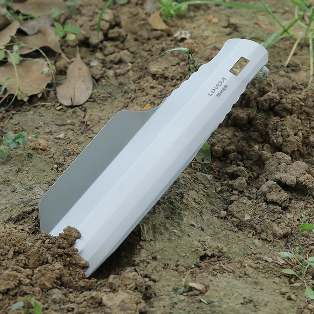 Camping Hand Trowel Titanium Hand Shovel Lixada Titanium Garden Hand Shovel Outdoor Camping Hiking Backpacking Trowel with Clip