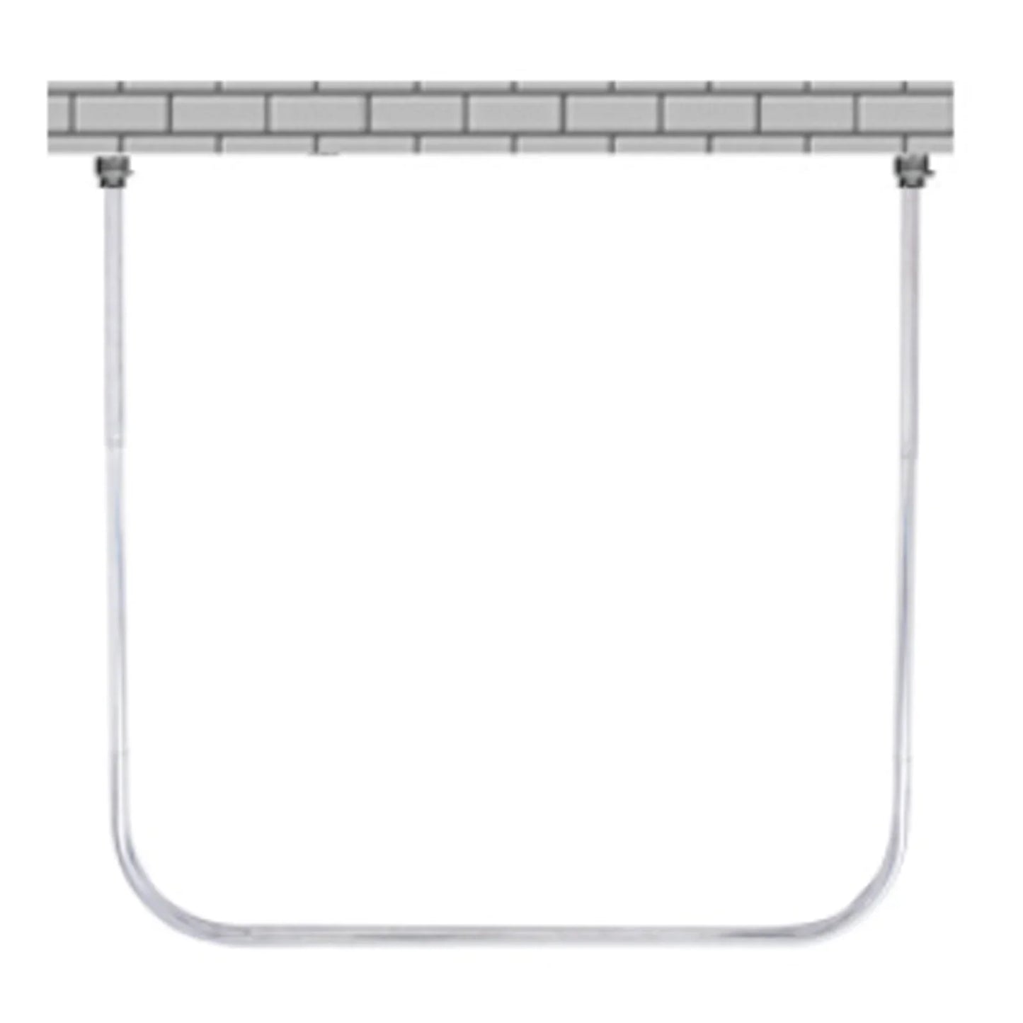 Shower Curtain Bars U Shape Round Arch Bracket Without Drilling, Stainless Steel Retractable Curtain Bar Bath Rail,For Bathroom