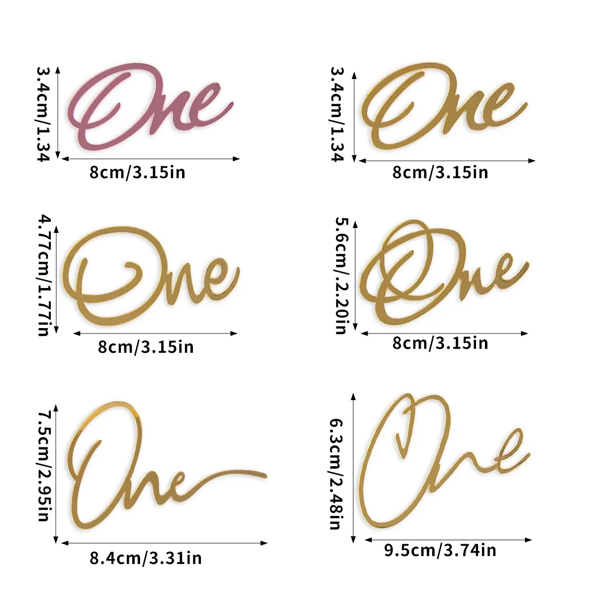 Birthday Party Cake Decoration Gold Acrylic Cake Decoration for Children's First Birthday Party Supplies 1st Anniversary Wedding