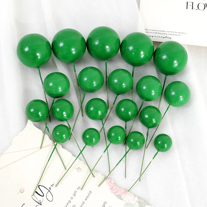 20Pcs/Pack 4cm Ball Cake Topper Decorations Mini Balloons Cake Topper Sticks Gold Balls Cake Picks Cake Topper Balls Cake Decor