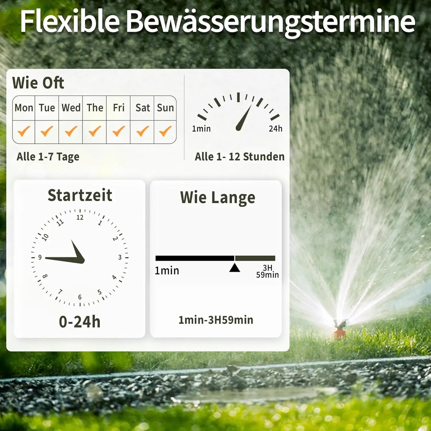 Diivoo WiFi Water Timer 4 Outlets Garden Automatic Irrigation Timer Watering Systems Controller with Rain Delay Manual Watering