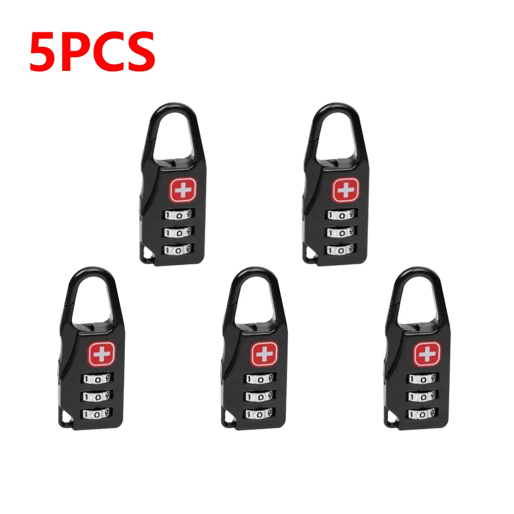 1-10PCS Portable Alloy Lock Padlock Outdoor Travel Luggage Zipper Backpack Handbag Safe Anti-theft Combination Code Number Lock