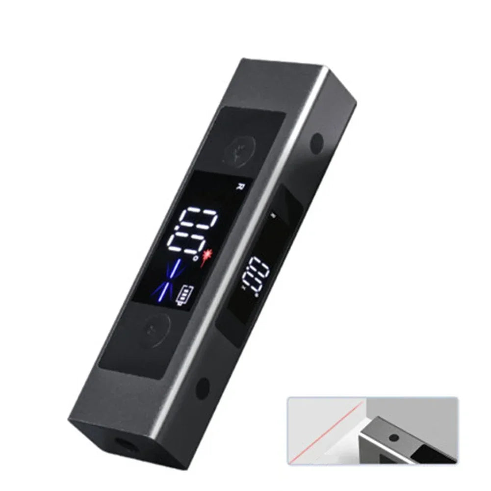 2In1 Digital Laser Level Inclinometer Laser Protractor Angle Ruler Dual-Screen Type-C Rechargeable Construction Measurement Tool