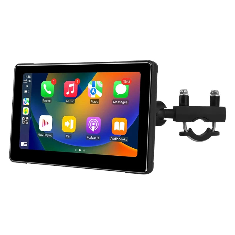 7 inch Motorcycle Navigation Screen IPX 7,1024*600 Wireless Automatic Monitor Android Apple Carplay