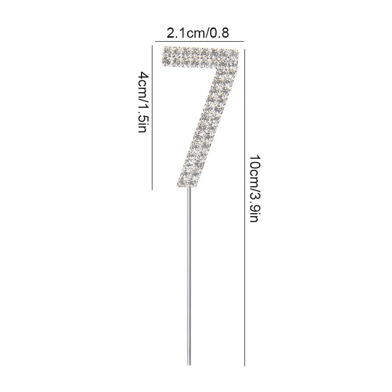 1Pc Gold Silver Glitter Alloy Number Cake Toppers Birthday 0-9 Digital Cakes Decor Wedding Party Baby Shower Dessert Decoration