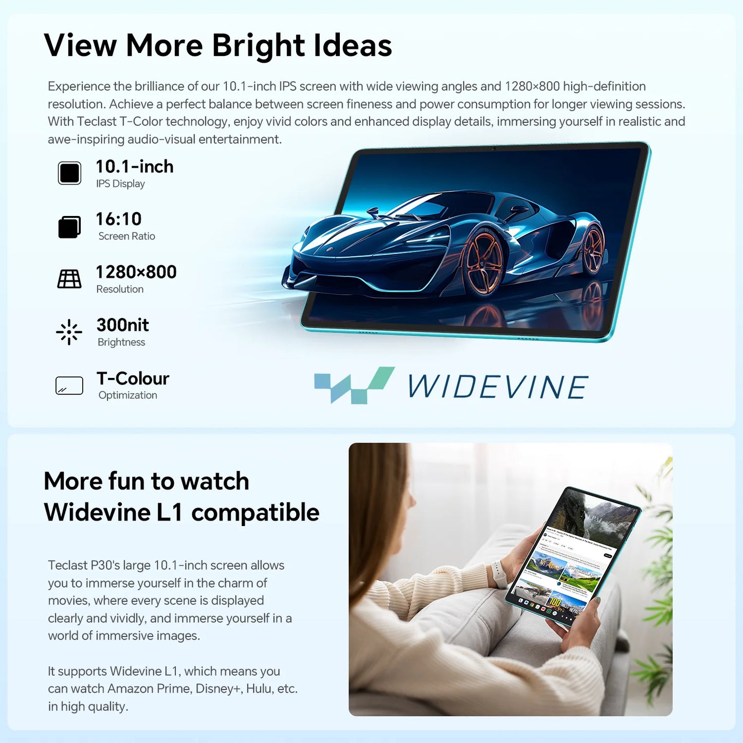 Teclast P30 Android 14 Tablet, 10.1 Inches, up to 12 Gb Ram, 128Gb Rom, 1280X800 Ips, Unisoc T606, 8 Cores, 6000 Mah