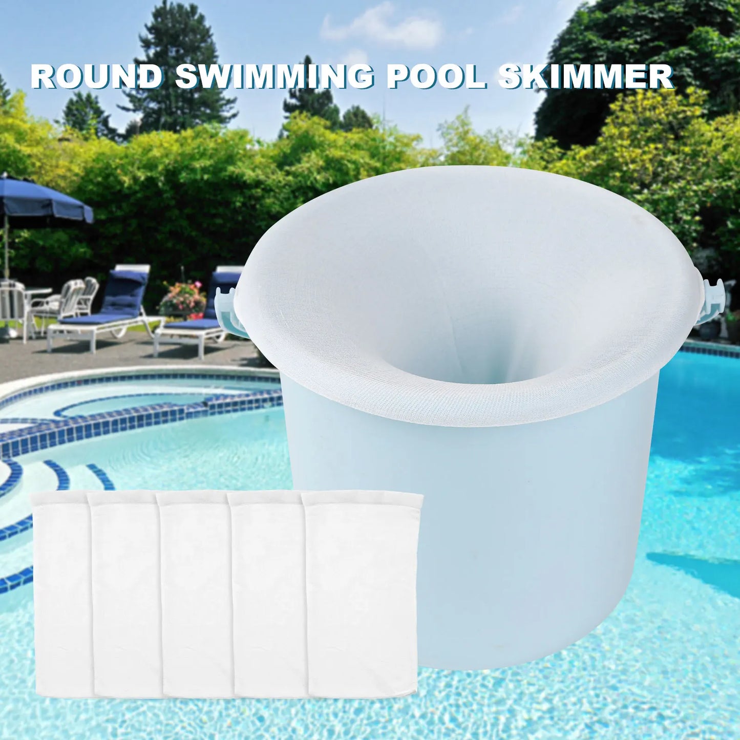 5-50pcs Pool Skimmer Socks Elastic Nylon Mesh Design Pond Debris Leaves Filters Basket Skimmers Swimming Pool Clean Accessories