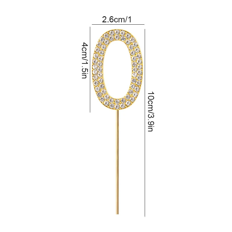 1Pc Gold Silver Glitter Alloy Number Cake Toppers Birthday 0-9 Digital Cakes Decor Wedding Party Baby Shower Dessert Decoration