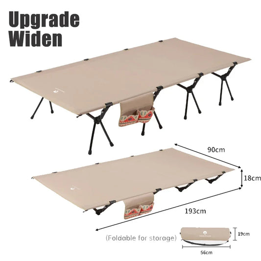 Upgrade 4 Rods Widen Folding Camping Cot Bed 80/90cm Portable Ultralight Outdoor Travel Sleeping Bed 1-2 Person Camp Folding Bed