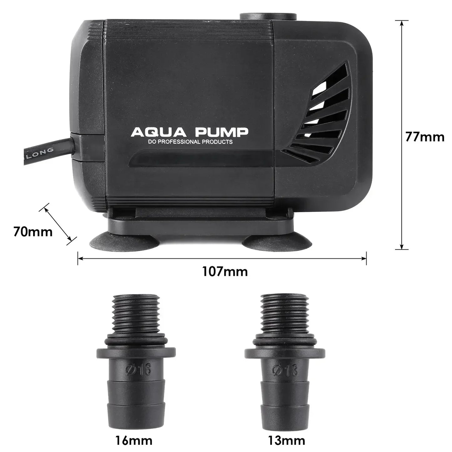 Fountain Pump 15W 1500L/H and 40W 3000L/H Submersible Water Pump, Outdoor Fountain Water Pump with 2.3m Power Cord, 3 Nozzles