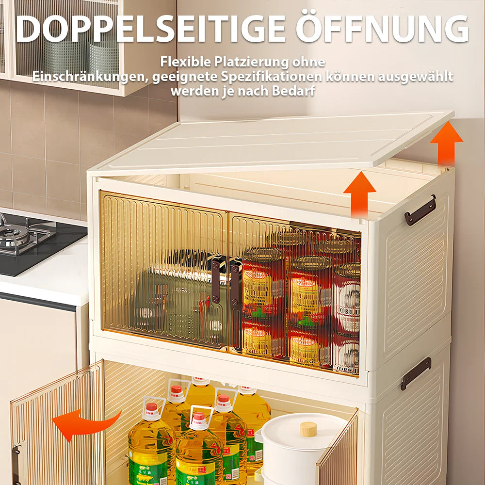 Storage Box Folding Storage Cabinet Storages Cabinet Dustproof with Swivel Wheel Kitchen Bedroom Living Room Storage Wardrobe