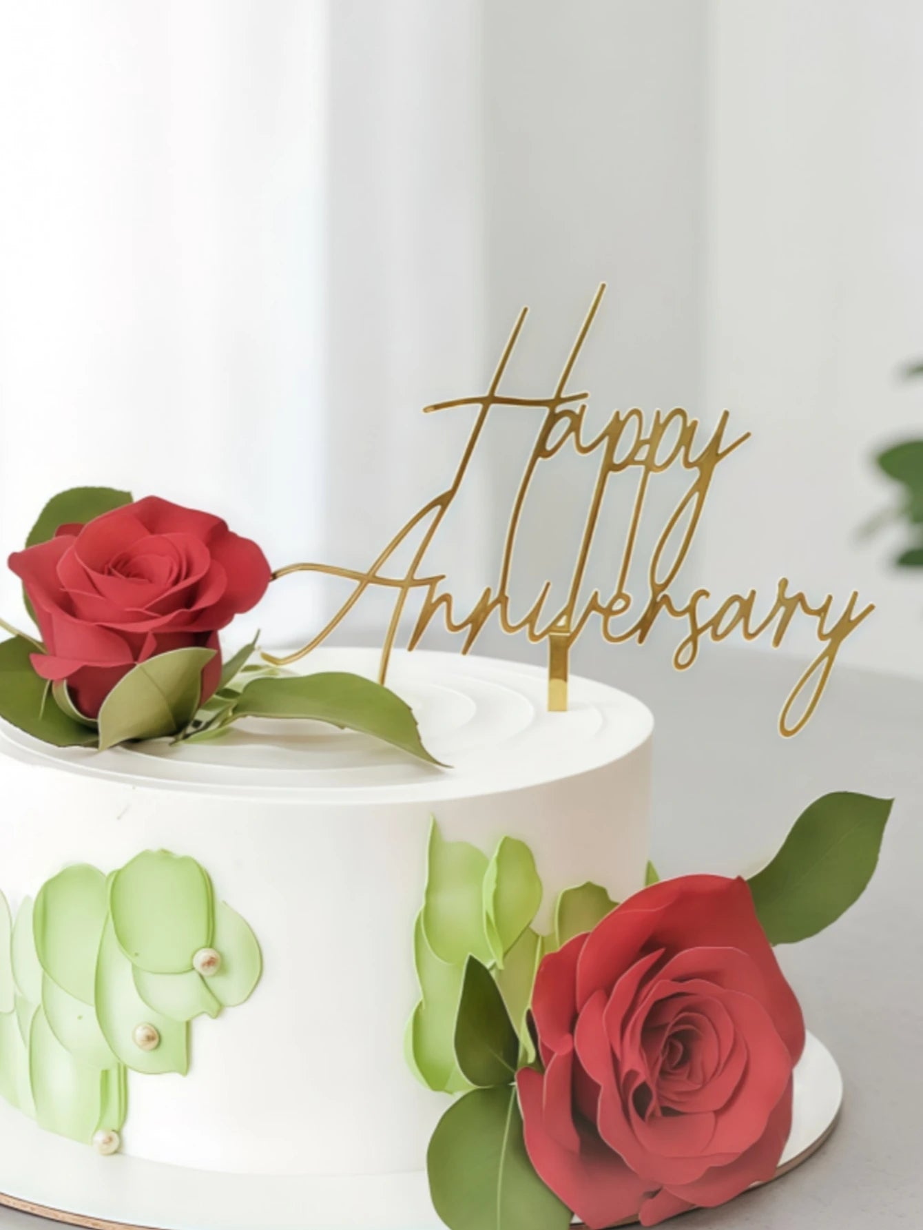 3/5pcs Cake Topper Decoration Happy Anniversary ,Wedding Anniversary Cake Decoration, Birthday Party Cake Decoration Supplies