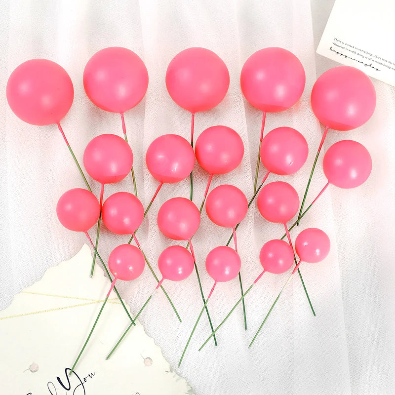 20Pcs/Pack 4cm Ball Cake Topper Decorations Mini Balloons Cake Topper Sticks Gold Balls Cake Picks Cake Topper Balls Cake Decor