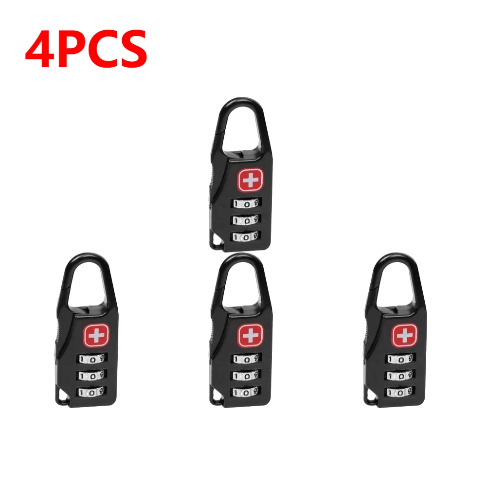 1-10PCS Portable Alloy Lock Padlock Outdoor Travel Luggage Zipper Backpack Handbag Safe Anti-theft Combination Code Number Lock