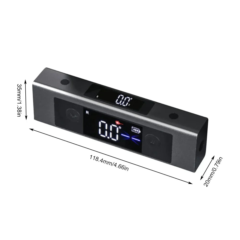 2In1 Digital Laser Level Inclinometer Laser Protractor Angle Ruler Dual-Screen Type-C Rechargeable Construction Measurement Tool