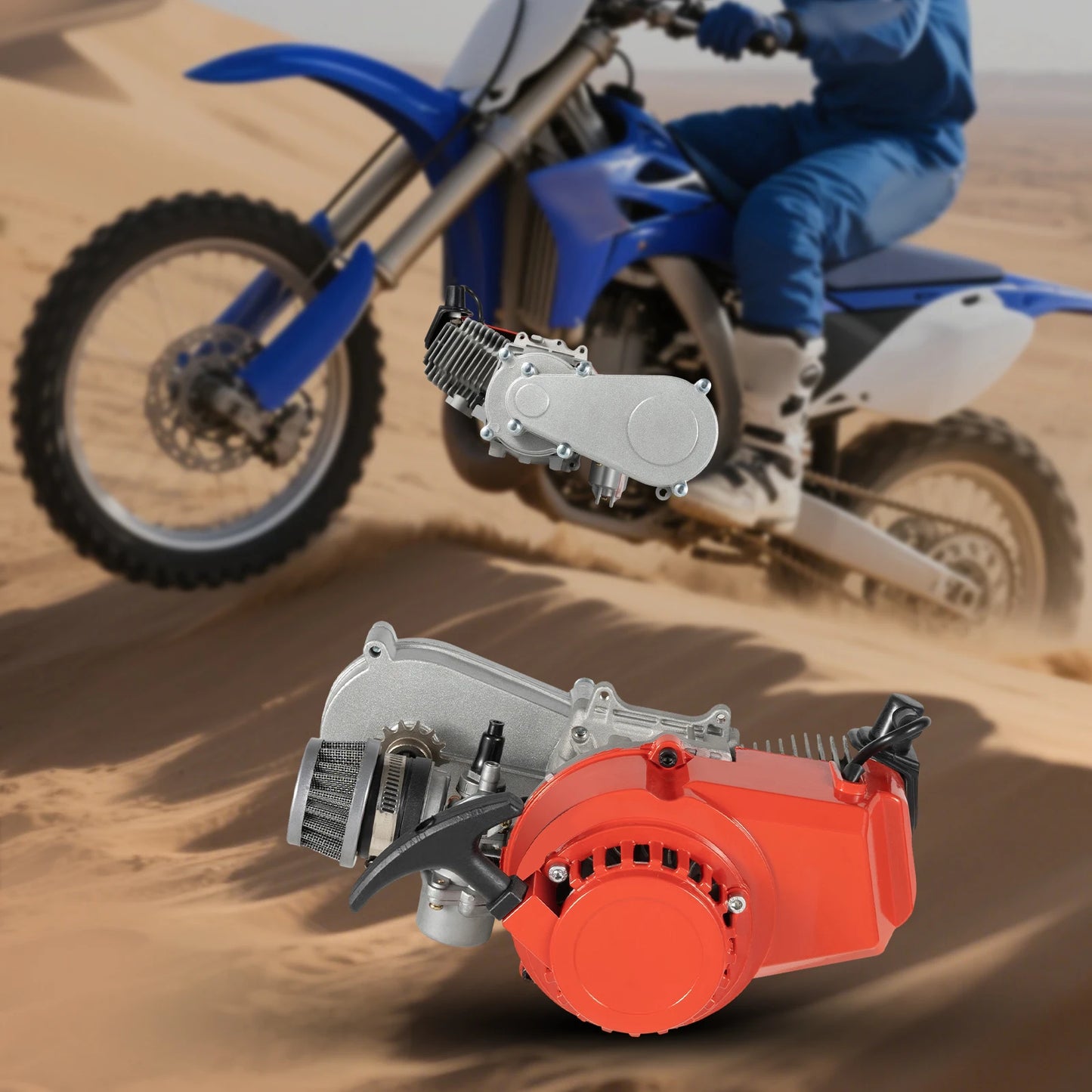 49CC 50CC 2-Stroke Pull Start Engine Motor for Mini Dirt Bike Pocket Bike ATV Scooters 2-Stroke 49CC Gasoline Engine Motor