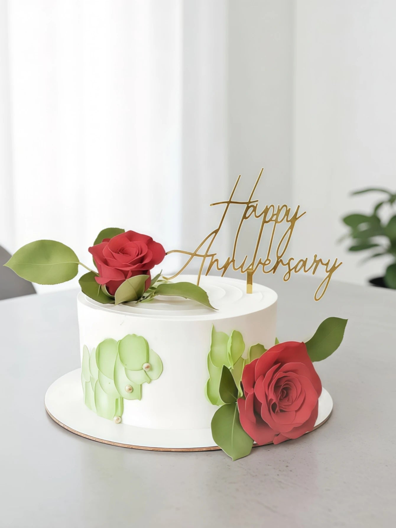 3/5pcs Cake Topper Decoration Happy Anniversary ,Wedding Anniversary Cake Decoration, Birthday Party Cake Decoration Supplies