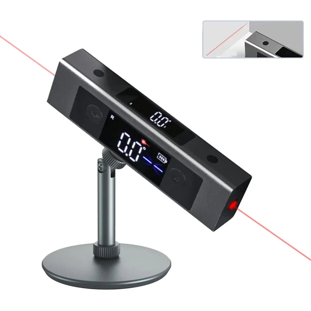 2In1 Digital Laser Level Inclinometer Laser Protractor Angle Ruler Dual-Screen Type-C Rechargeable Construction Measurement Tool