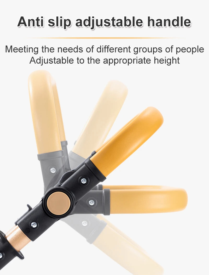 Baby Stroller 3 in 1 Luxurious Portable Travel Baby Carriage Fold Pram High Landscape Aluminum Frame Newborn Infant Stroller BLACK