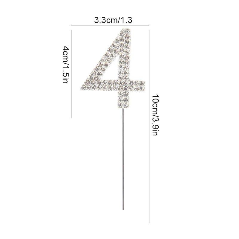 1Pc Gold Silver Glitter Alloy Number Cake Toppers Birthday 0-9 Digital Cakes Decor Wedding Party Baby Shower Dessert Decoration