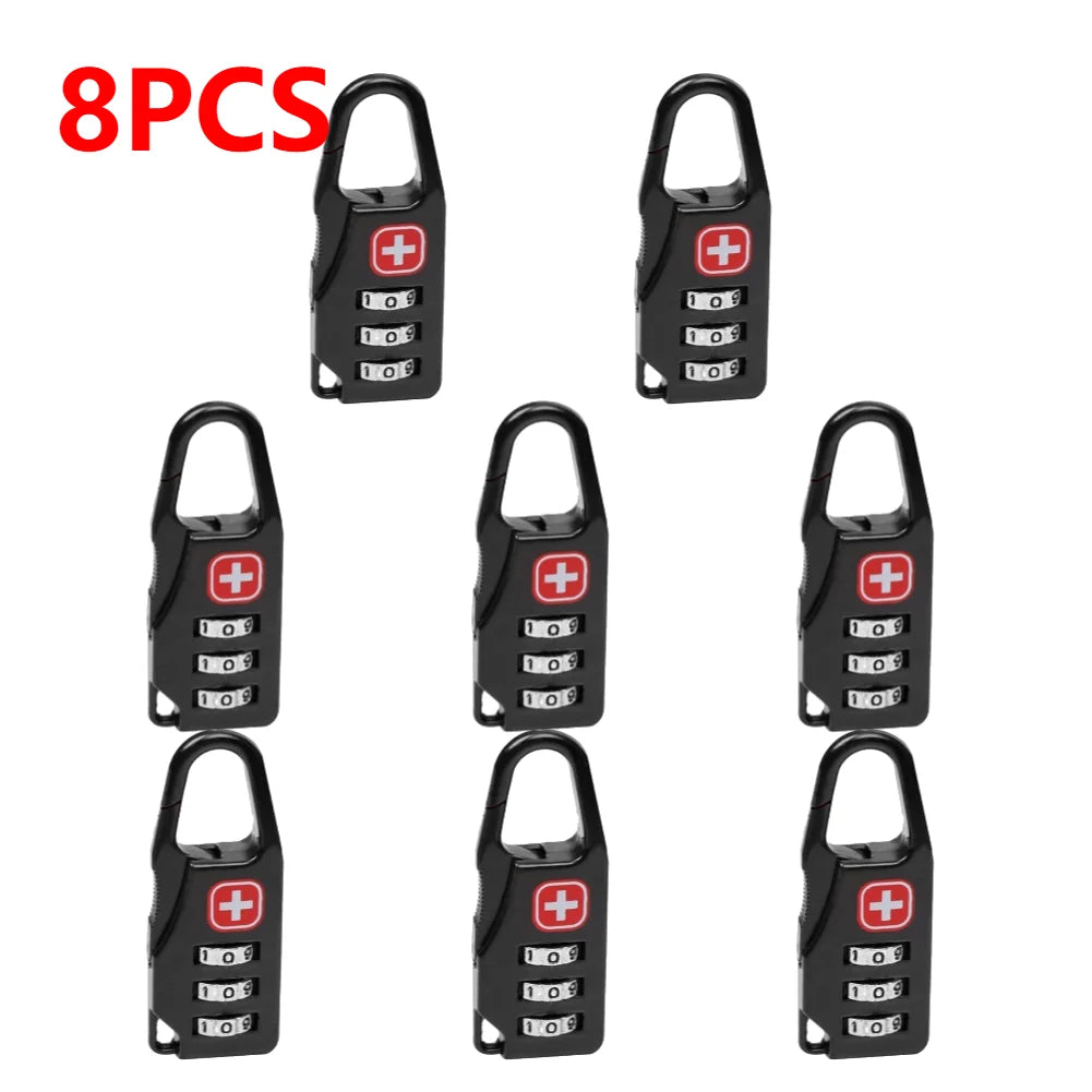 1-10PCS Portable Alloy Lock Padlock Outdoor Travel Luggage Zipper Backpack Handbag Safe Anti-theft Combination Code Number Lock