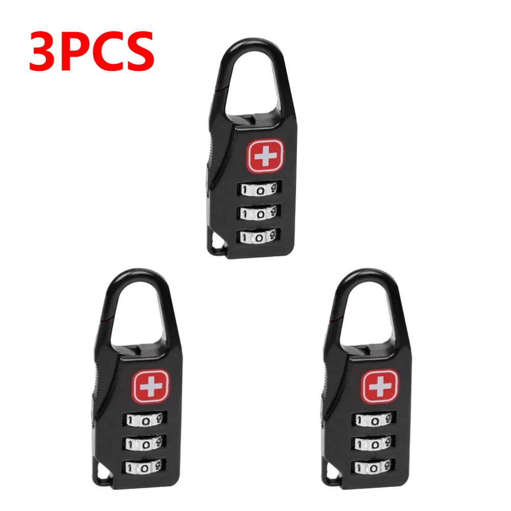 1-10PCS Portable Alloy Lock Padlock Outdoor Travel Luggage Zipper Backpack Handbag Safe Anti-theft Combination Code Number Lock