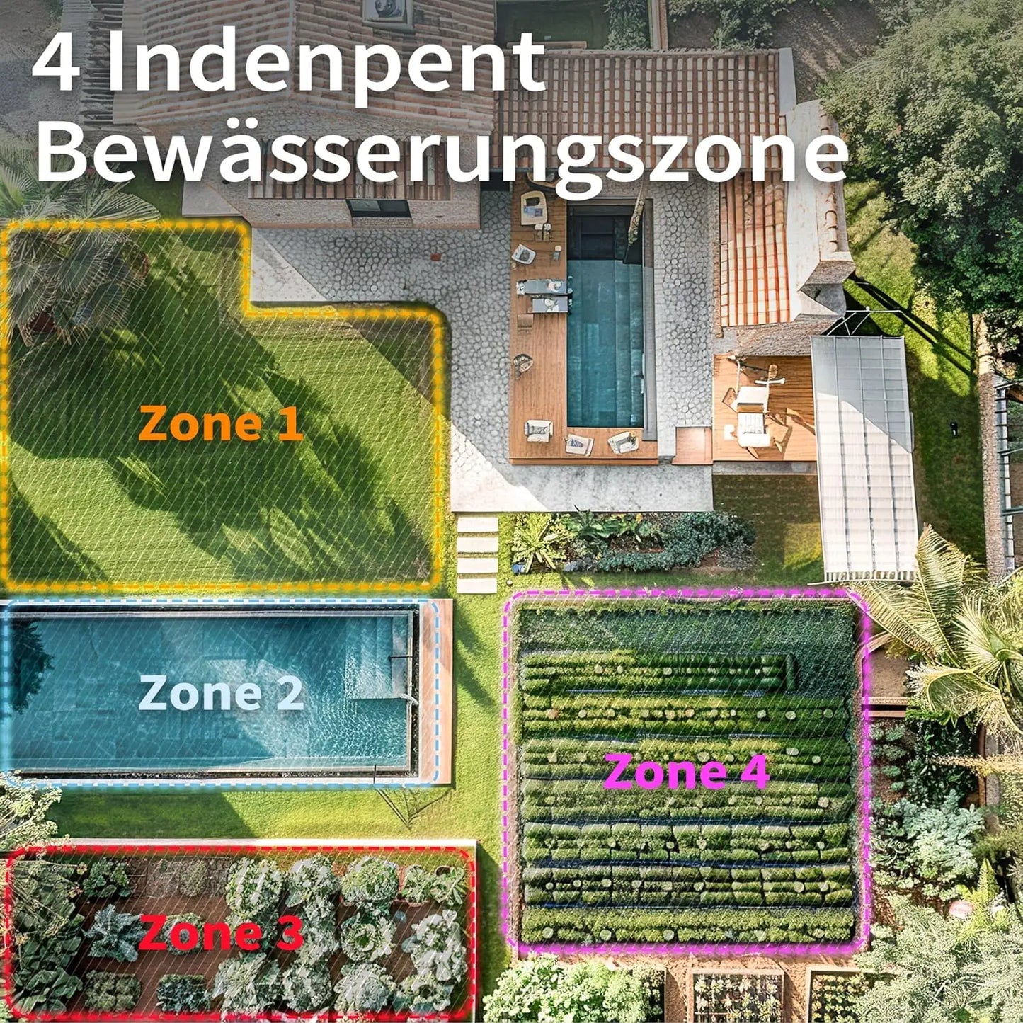 Diivoo WiFi Water Timer 4 Outlets Garden Automatic Irrigation Timer Watering Systems Controller with Rain Delay Manual Watering