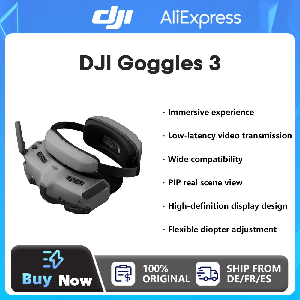 DJI Goggles 3 FPV Goggles Micro-OLED Screens Immersive Flight Experience O4 HD Video Transmission Wireless Drone Goggles