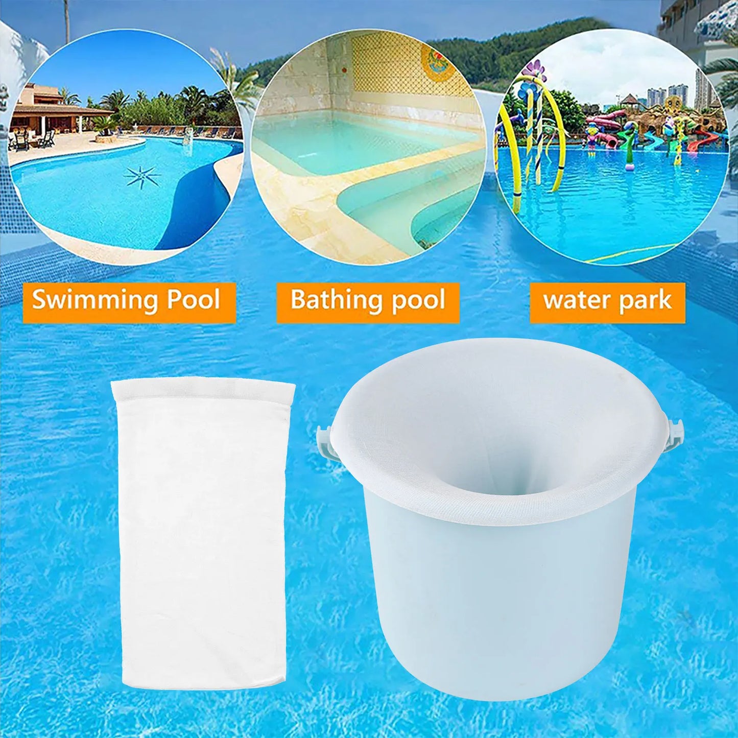 5-50pcs Pool Skimmer Socks Elastic Nylon Mesh Design Pond Debris Leaves Filters Basket Skimmers Swimming Pool Clean Accessories