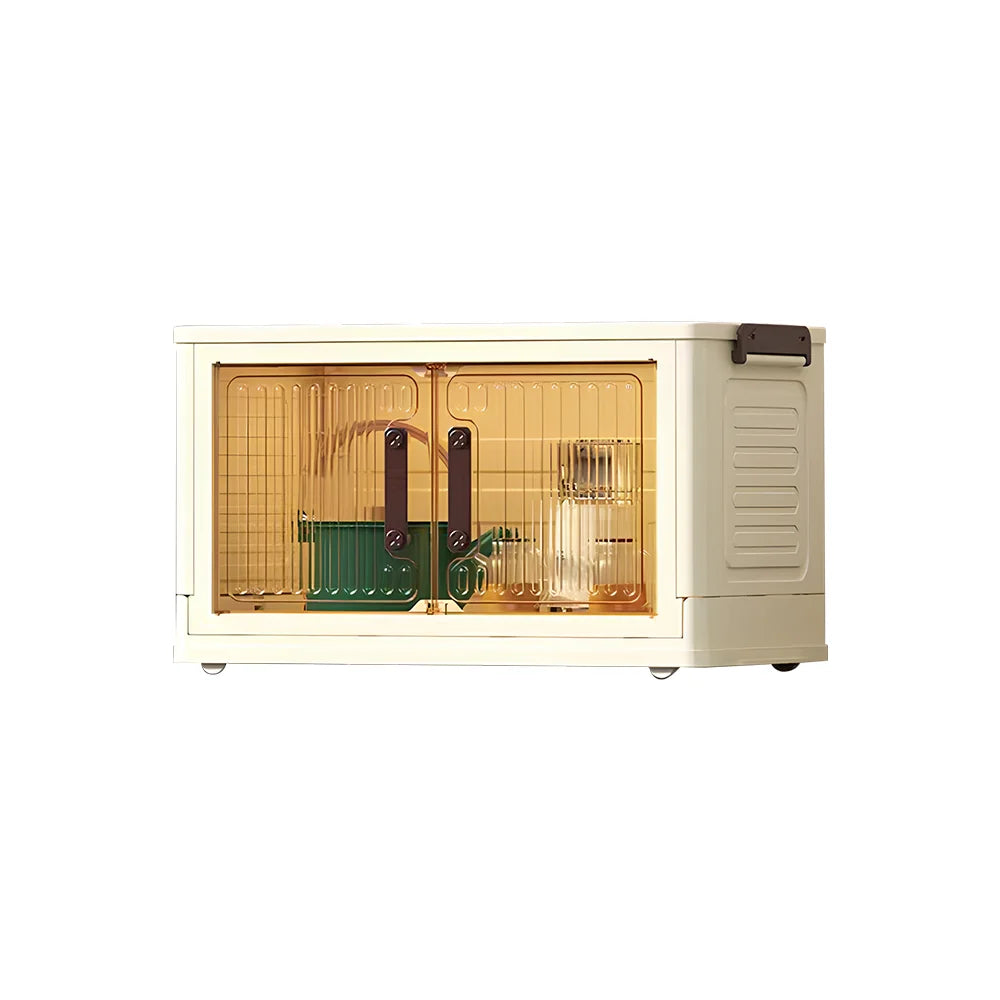 Storage Box Folding Storage Cabinet Storages Cabinet Dustproof with Swivel Wheel Kitchen Bedroom Living Room Storage Wardrobe