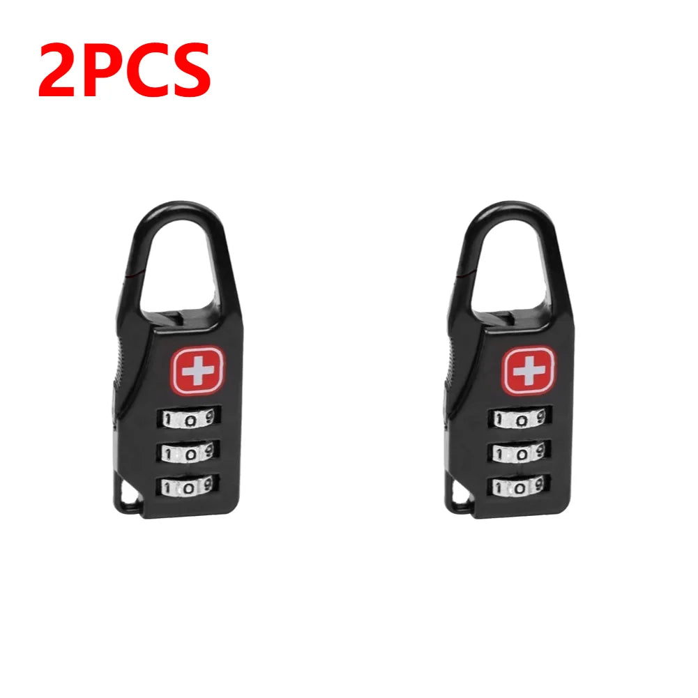 1-10PCS Portable Alloy Lock Padlock Outdoor Travel Luggage Zipper Backpack Handbag Safe Anti-theft Combination Code Number Lock