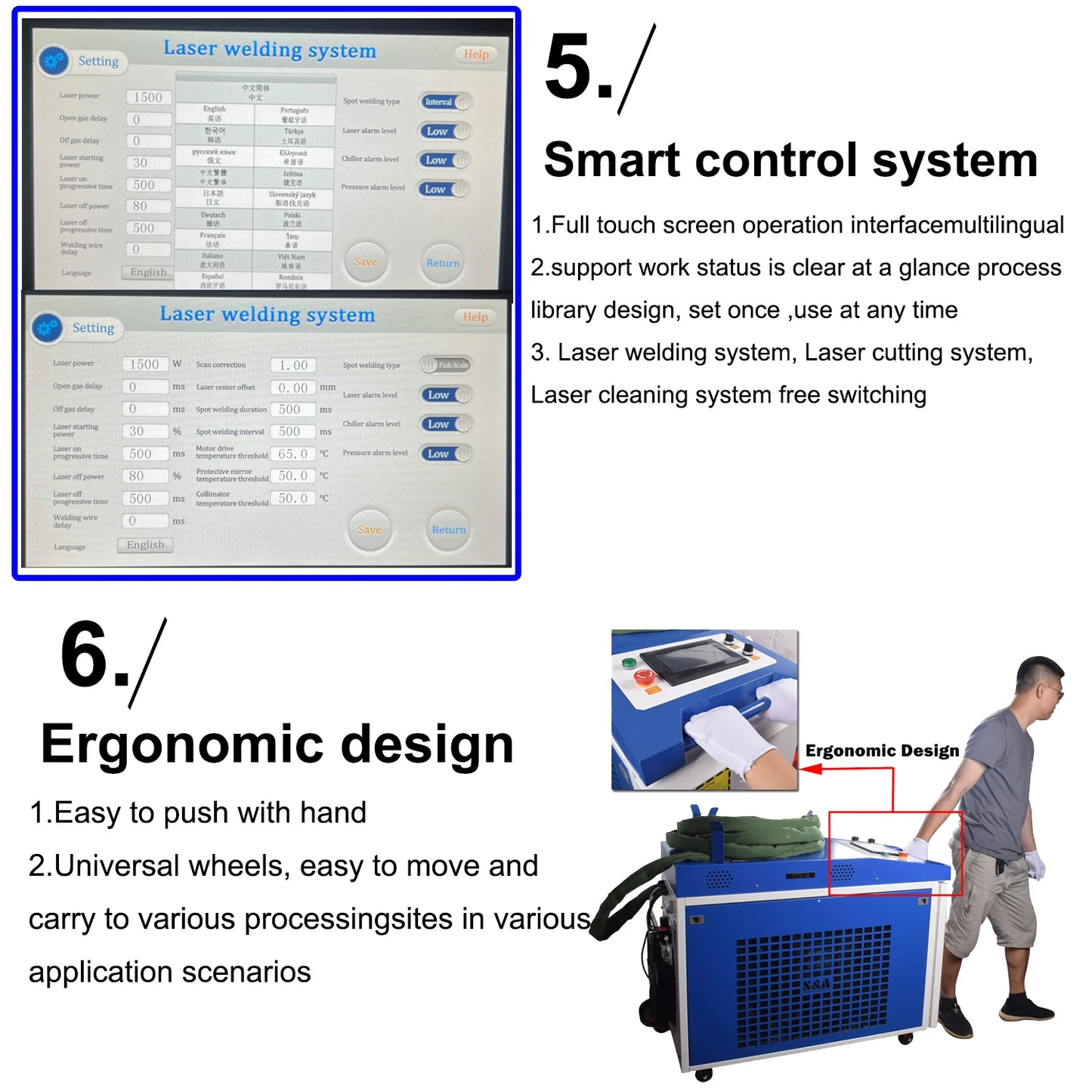 Raycus 3000W 4 in1 Fiber Laser Welding/Cleaning Welder Machine& 2 Channel Feeder machine