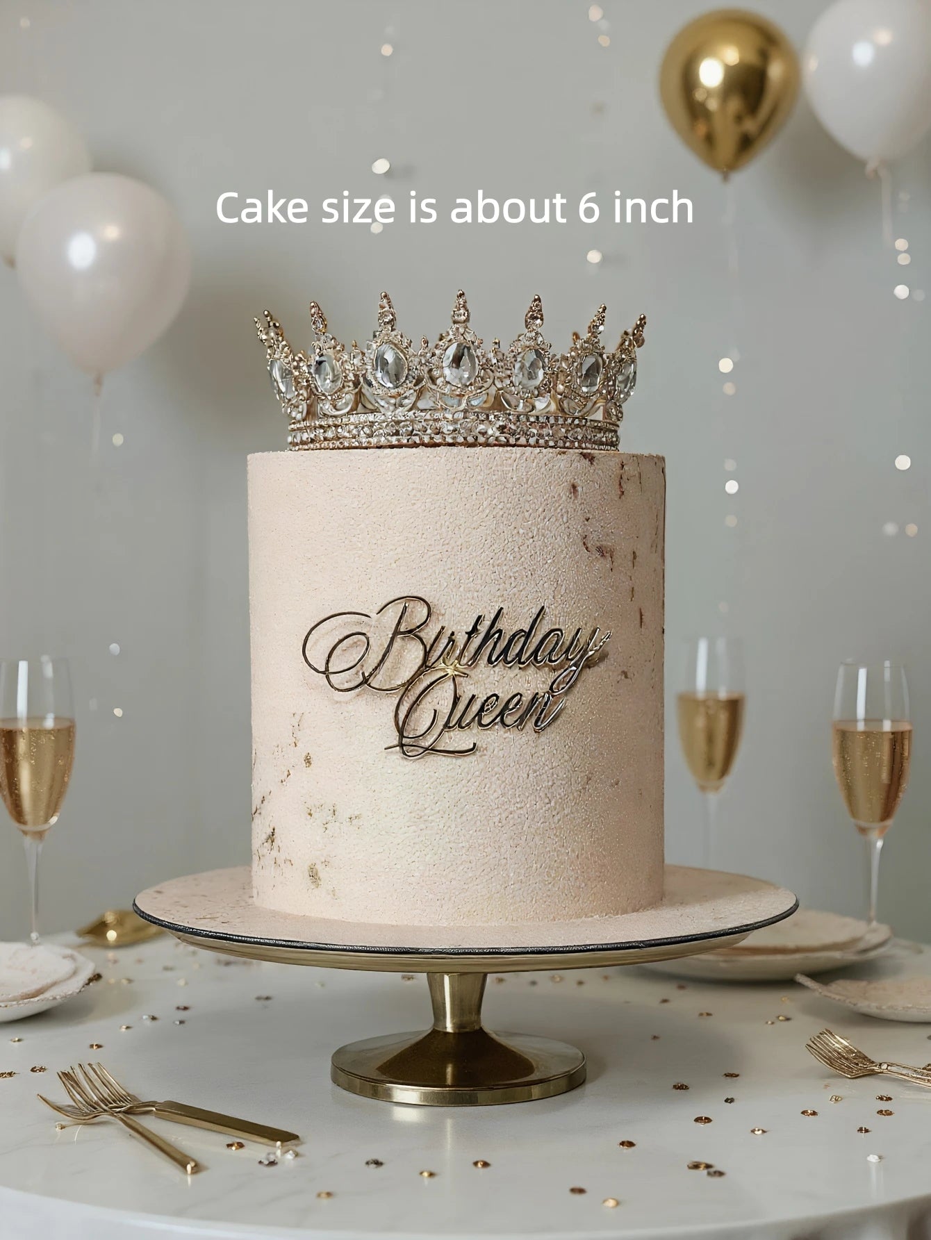 3pcs PMMA "Birthday Queen" Cake Top - Birthday/Christmas Party Decoration, Cake Plug-in & Baking Essentials