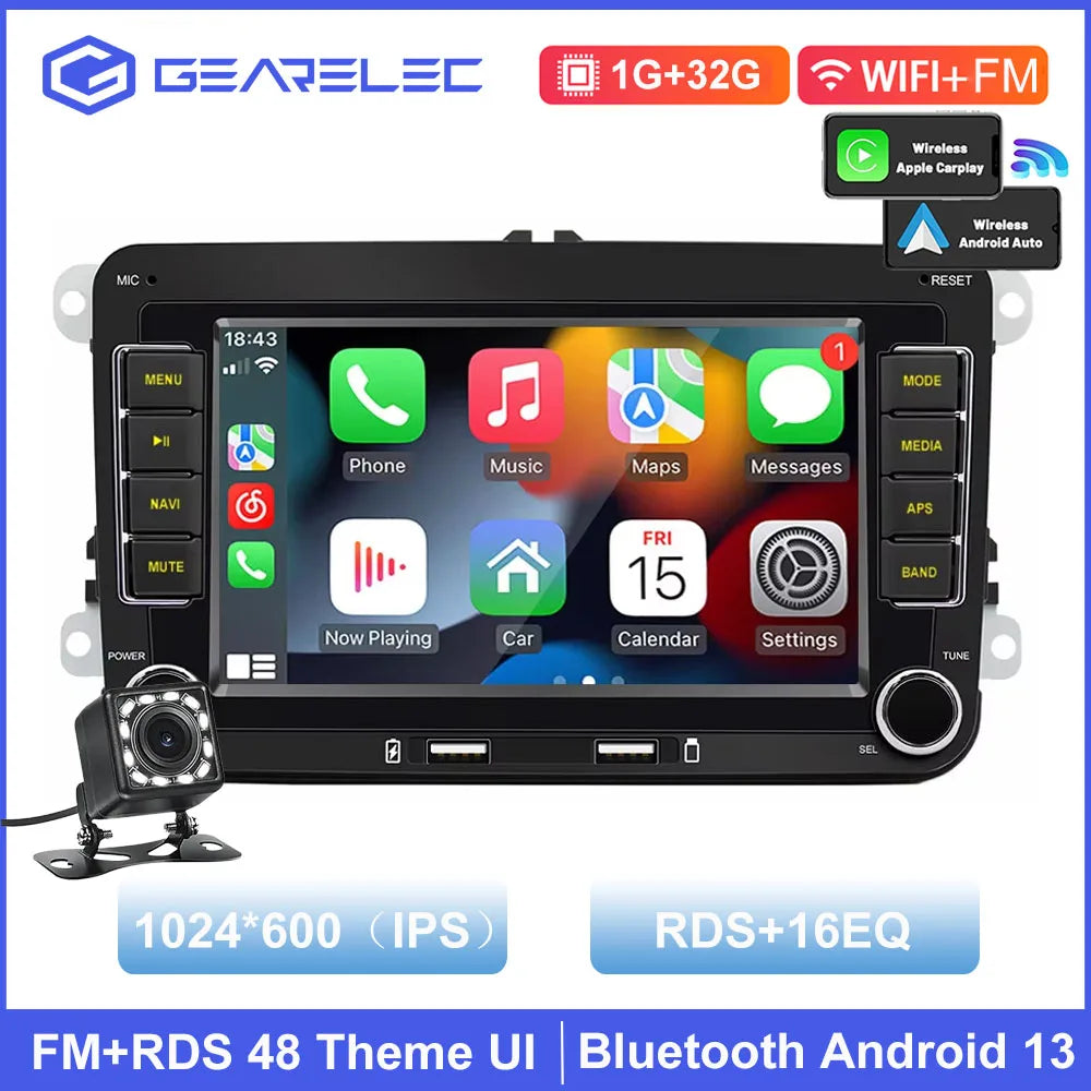 Android Car Radio Carplay for VW Volkswagen Jetta Passat Golf Polo 7" Car Stereo GPS Wifi FM Audio Receivers Multimedia Player
