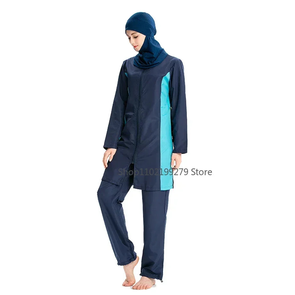 Burkini Large Muslim Swimwear 2023 Fashion Swimming Suit For Women Dresses Hijabs Modest Swimsuit Islamic Clothing Sets 3 Pieces