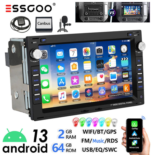 ESSGOO 7" Android 13 2+64G Wireless Apple Carplay Autoradio Für VW Polo 9N Golf 4 Passat B5 T5 GPS NAVI RDS Wifi Bluetooth FM EQ