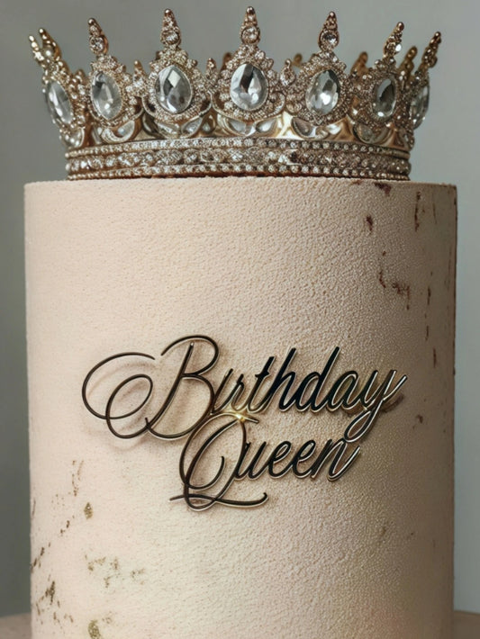 3pcs PMMA "Birthday Queen" Cake Top - Birthday/Christmas Party Decoration, Cake Plug-in & Baking Essentials