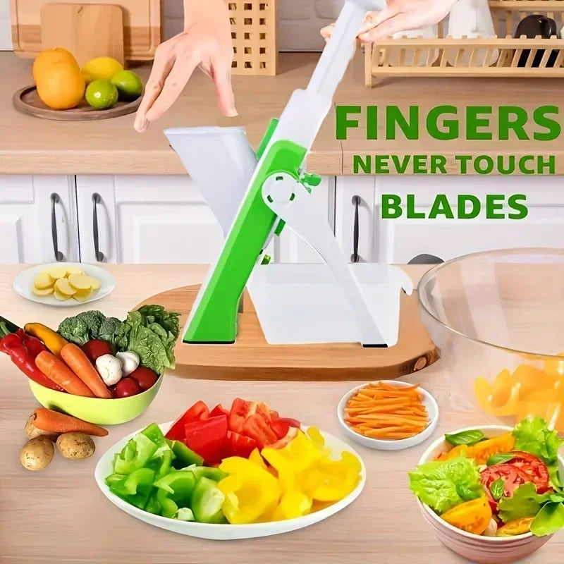 Adjustable Slicer, Vegetable Dicing, Stainless Steel Blade Kitchen Gadget, Manual Operation