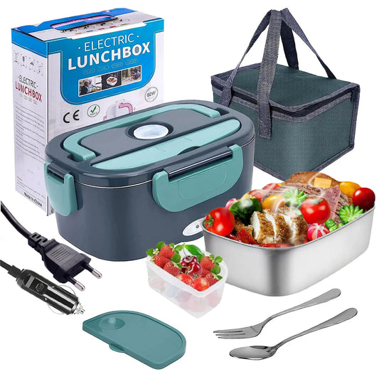 1.5L 60W 220V Electric Lunch Box, 220V Plug + Car Cigarette Lighter Plug, Heating for Lunch
