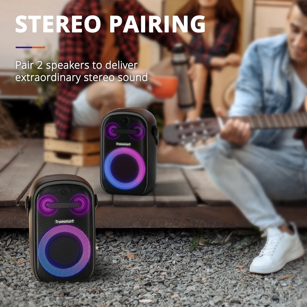 Tronsmart Halo 100 Speaker Bluetooth Portable Party Speaker with3-Way Sound System, Dual Audio Modes, App Control, for Outdoor