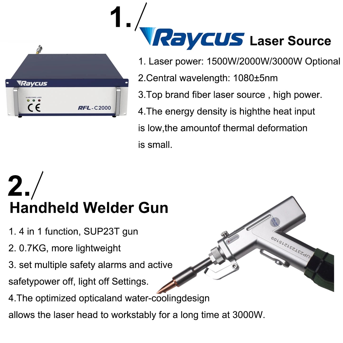 Raycus 3000W 4 in1 Fiber Laser Welding/Cleaning Welder Machine& 2 Channel Feeder machine