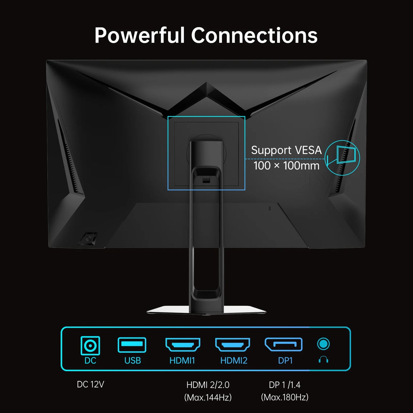 (H27T22 Upgraded Version)KTC H27T22C 27" Gaming Monitor 2560x1440 QHD 16:9 ELED 180Hz Fast IPS Panel Screen 1msGTG Response Time