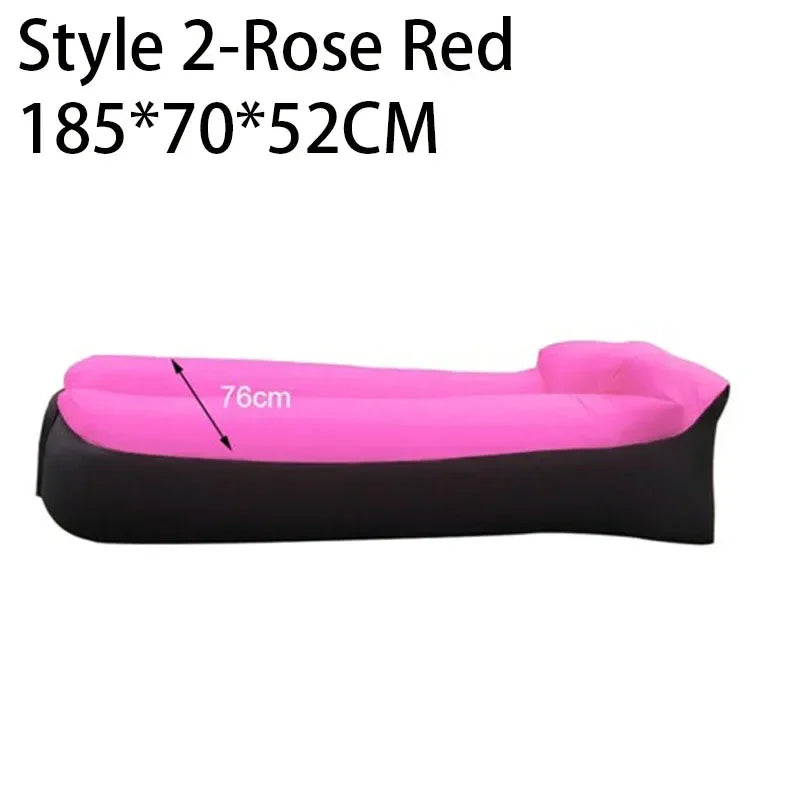 Outdoor Beach Lazy Inflatable Sofa Portable Folding Air Sofa Garden Sleeping Bag Bed Oxford Cloth Camping Furniture 190X70CM