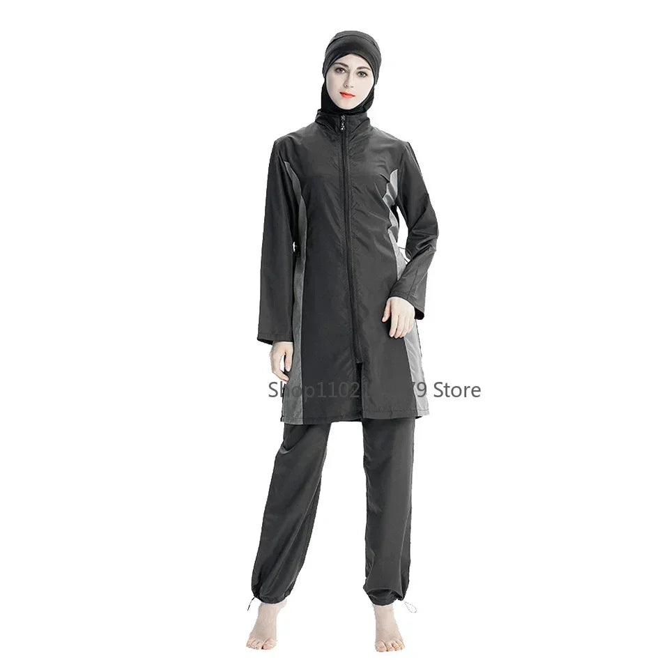 Burkini Large Muslim Swimwear 2023 Fashion Swimming Suit For Women Dresses Hijabs Modest Swimsuit Islamic Clothing Sets 3 Pieces